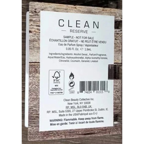 Clean Reserve 1.5ml Eau De Perfum Sample Booklet -Brand New - Picture 2 of 4